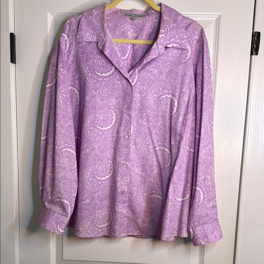 Purple Paisley Button-Up Shirt